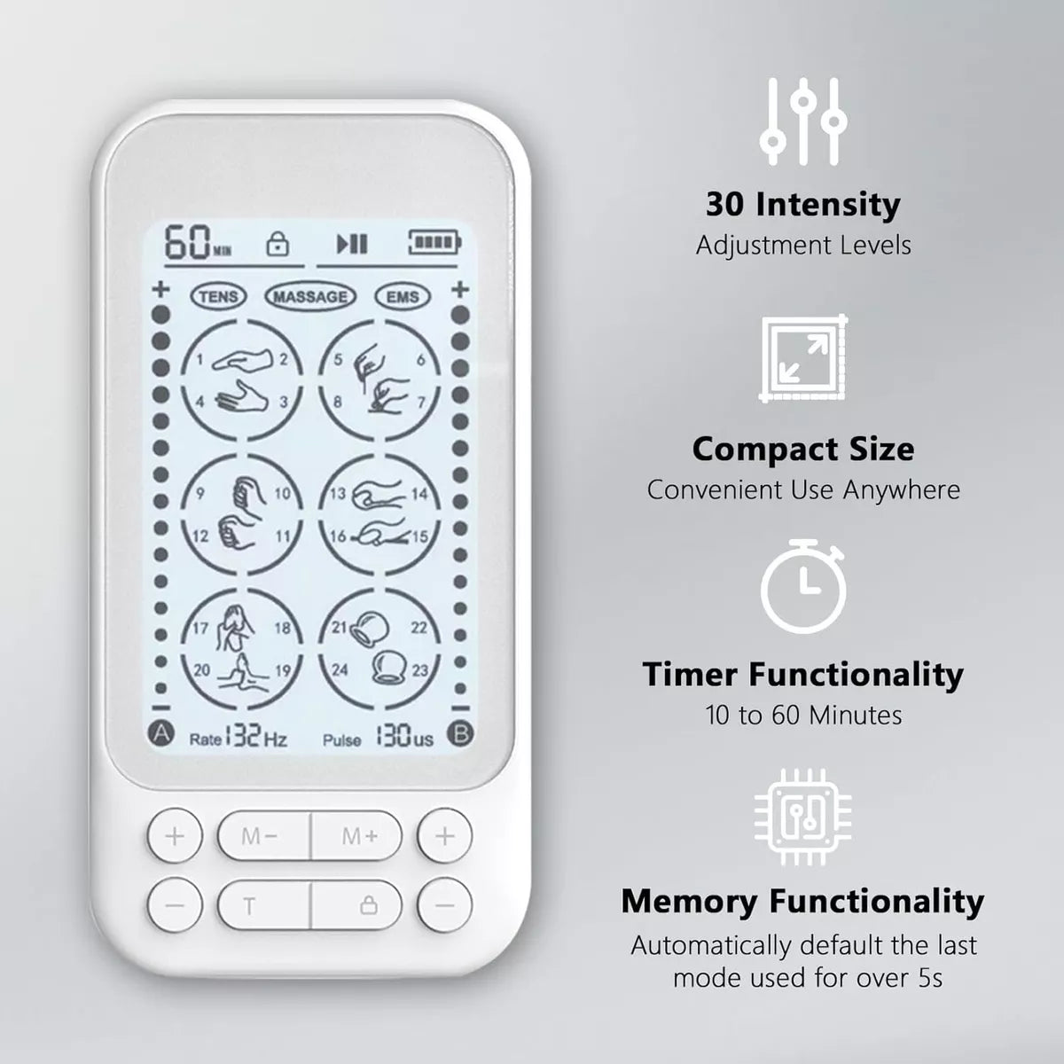 Estimulador muscular 24 modos con doble canal