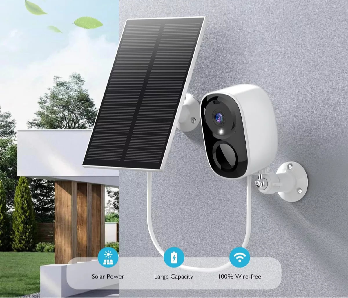 Cámara de vigilancia solar Wifi visión nocturna con audio