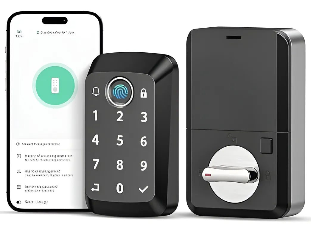 Cerradura Inteligente Wifi 5 En 1 Huella Codigo Llaves Negro