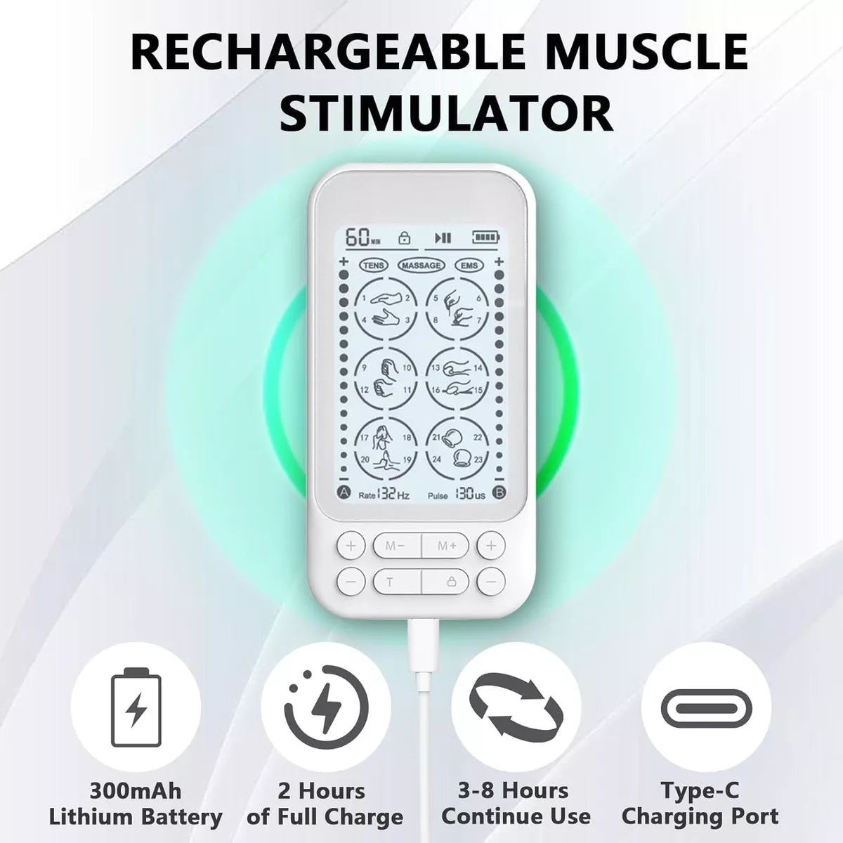 Estimulador muscular 24 modos con doble canal