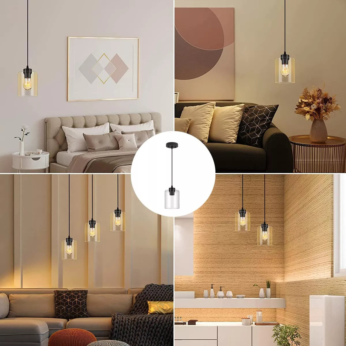 Lámparas colgantes Vintage en vidrio Moderno