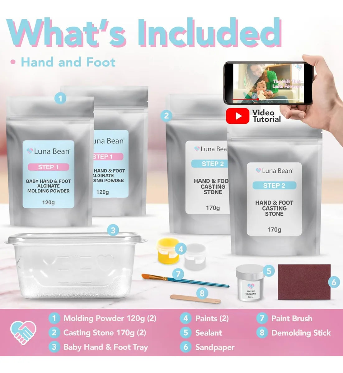 Kit de fundición de manos de recuerdo para bebés