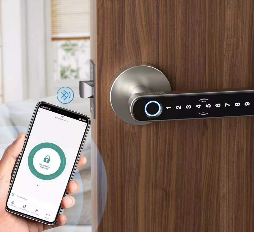 Cerradura Inteligente para puerta con lector de huella y codigo