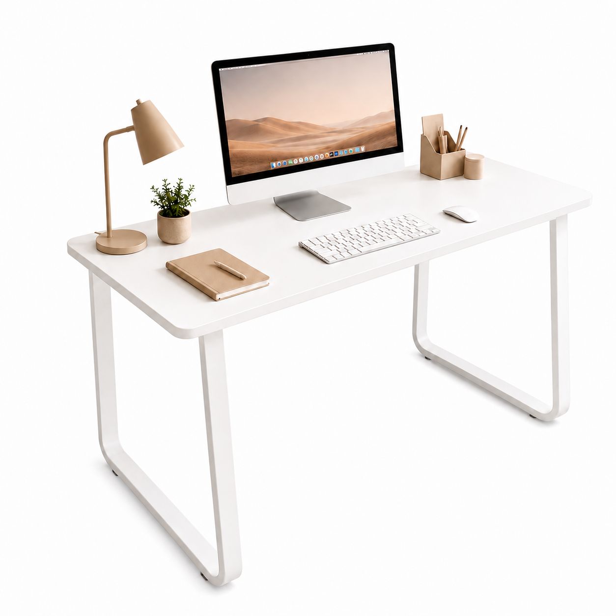 Escritorio Blanco Minimalista para Estudio u Oficina en Casa