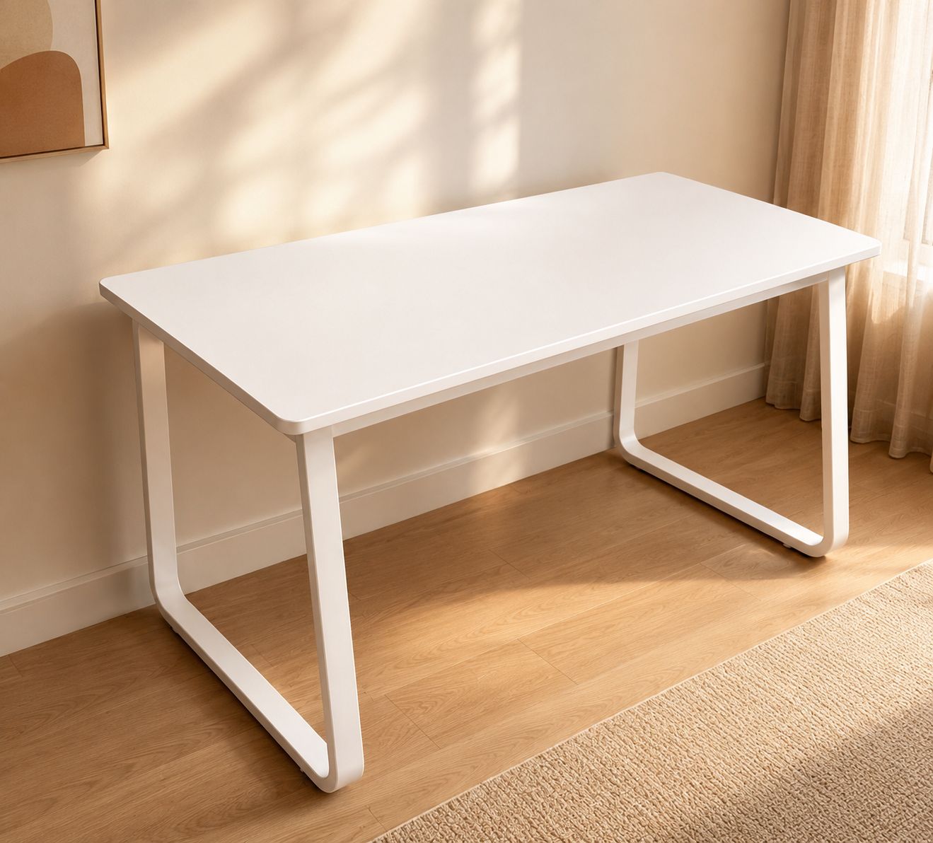Escritorio Blanco Minimalista para Estudio u Oficina en Casa