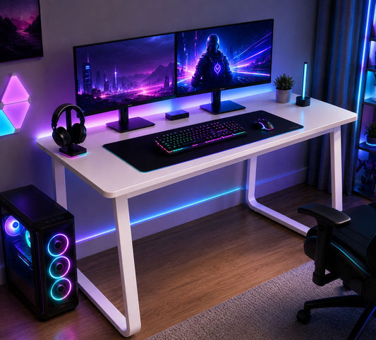 Escritorio Gamer Moderno con Estante Inferior