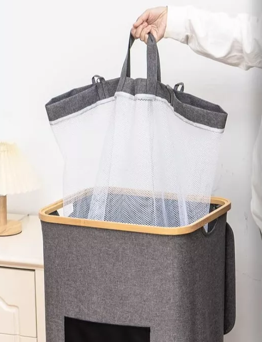 Cesta de lavandería con tapa, doble función