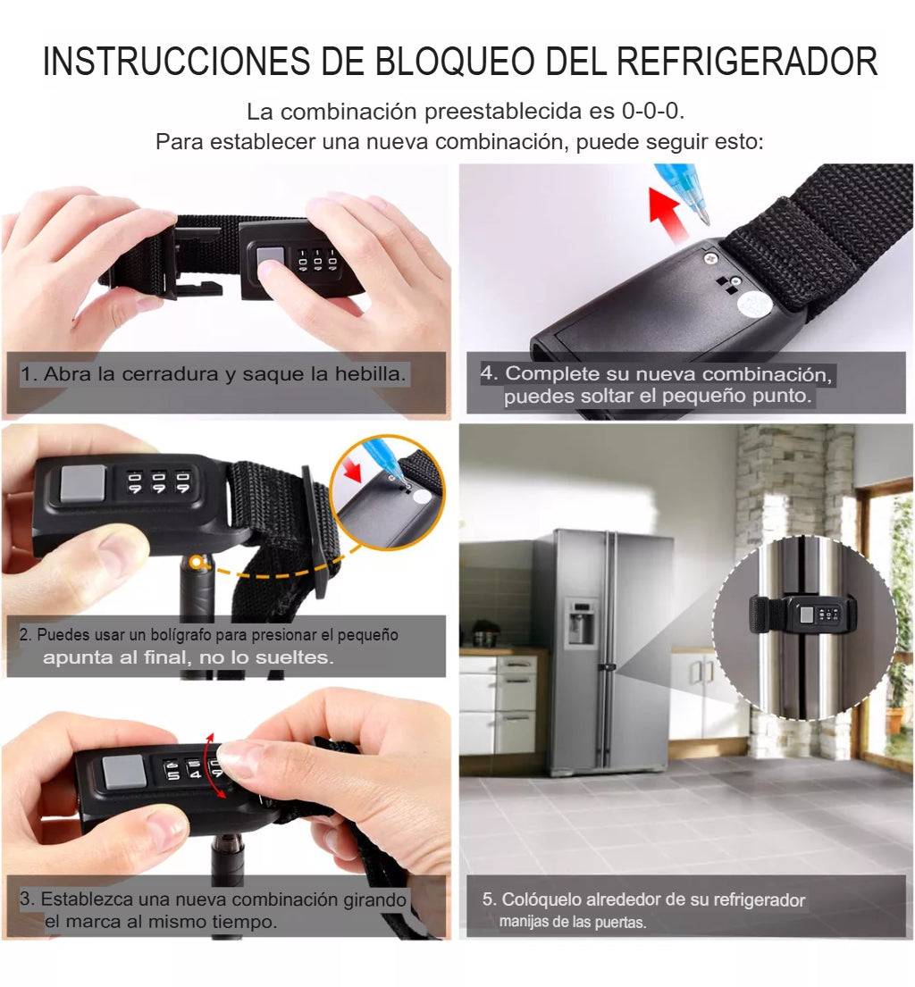 Cerradura para nevera con clave a prueba de niños